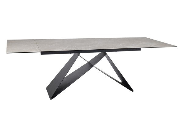 STÓŁ WESTIN CERAMIC KREM DIAMOND CREAM / CZARNY MAT (160-240)X90